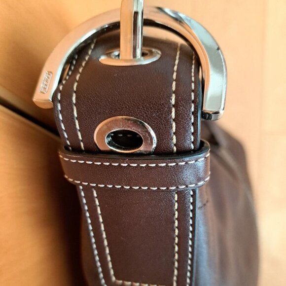 Coach Chocolate Brown Leather Hobo Shoulder Bag 8A03 - Picture 4 of 7